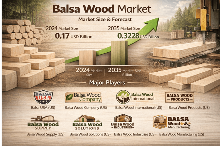 Balsa Wood Market Expected to Grow from USD 0.17 Billion in 2024 to USD 0.3228 Billion by 2035